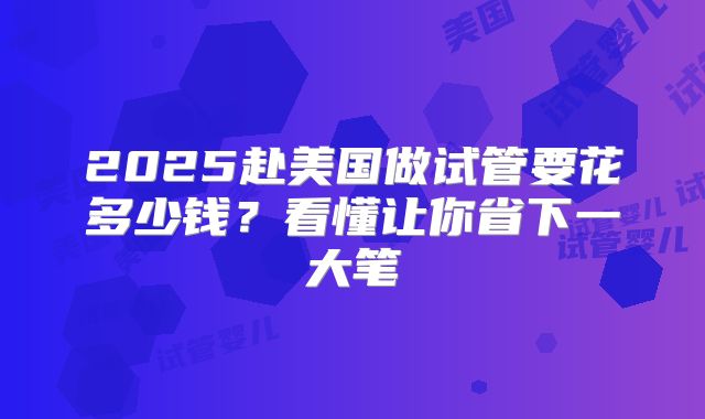 2025赴美国做试管要花多少钱？看懂让你省下一大笔