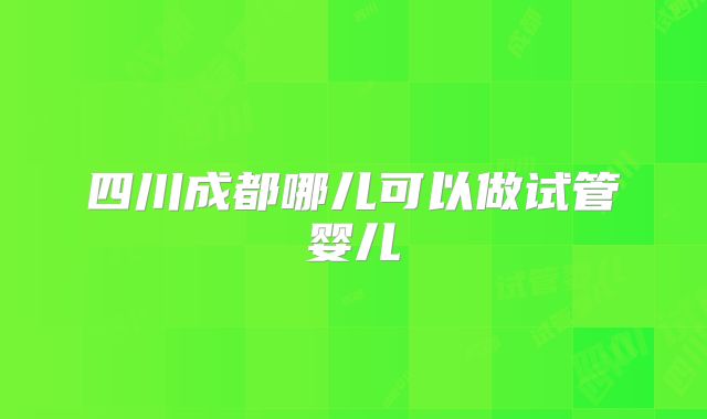 四川成都哪儿可以做试管婴儿