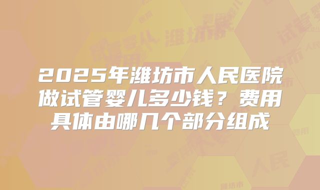 2025年潍坊市人民医院做试管婴儿多少钱?费用具体由哪几个部分组成
