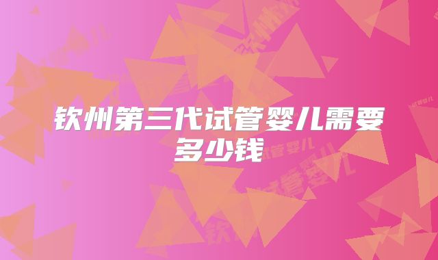 钦州第三代试管婴儿需要多少钱