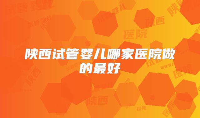 陕西试管婴儿哪家医院做的最好