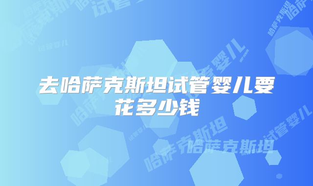去哈萨克斯坦试管婴儿要花多少钱