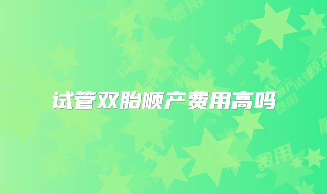 试管双胎顺产费用高吗