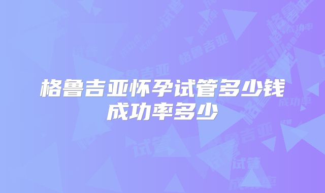 格鲁吉亚怀孕试管多少钱成功率多少