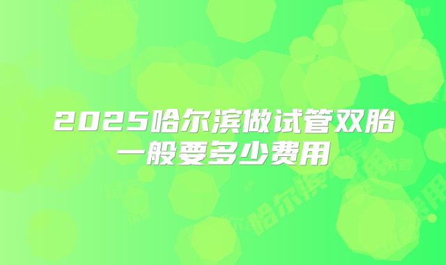 2025哈尔滨做试管双胎一般要多少费用