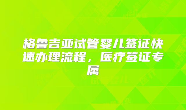 格鲁吉亚试管婴儿签证快速办理流程，医疗签证专属