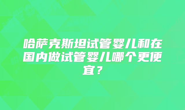 哈萨克斯坦试管婴儿和在国内做试管婴儿哪个更便宜?