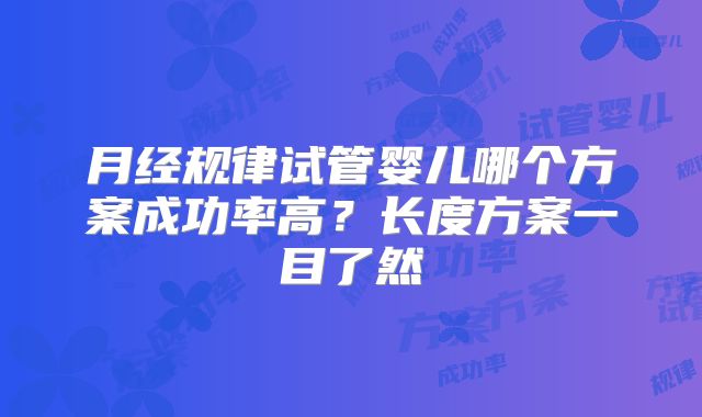 月经规律试管婴儿哪个方案成功率高？长度方案一目了然