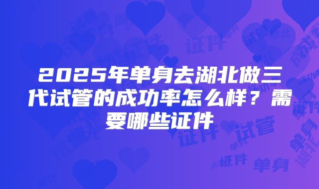 2025年单身去湖北做三代试管的成功率怎么样?需要哪些证件