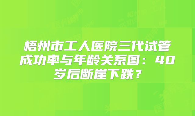 梧州市工人医院三代试管成功率与年龄关系图：40岁后断崖下跌？