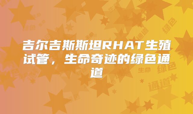 吉尔吉斯斯坦RHAT生殖试管,生命奇迹的绿色通道