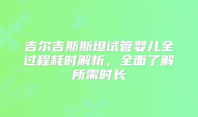 吉尔吉斯斯坦试管婴儿全过程耗时解析,全面了解所需时长