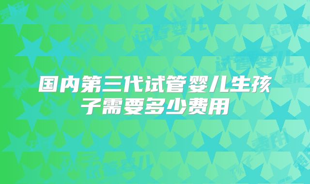 国内第三代试管婴儿生孩子需要多少费用