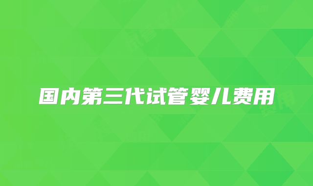 国内第三代试管婴儿费用