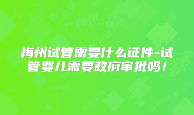 梅州试管需要什么证件-试管婴儿需要政府审批吗！