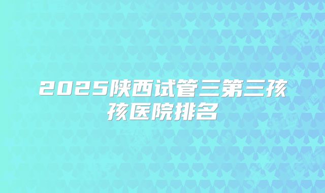 2025陕西试管三第三孩孩医院排名