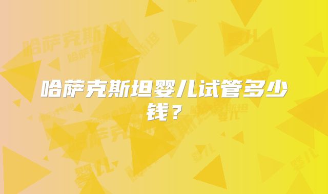 哈萨克斯坦婴儿试管多少钱？