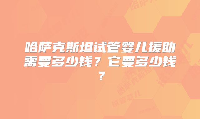哈萨克斯坦试管婴儿援助需要多少钱？它要多少钱？