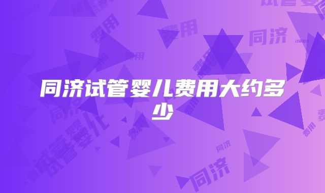 同济试管婴儿费用大约多少
