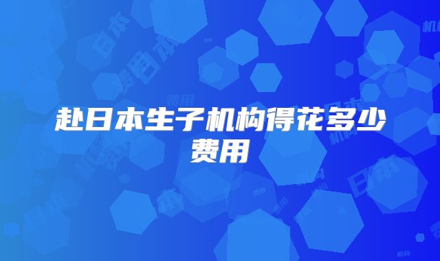 赴日本生子机构得花多少费用