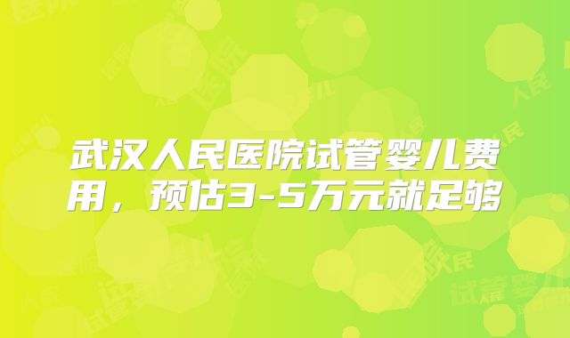 武汉人民医院试管婴儿费用,预估3-5万元就足够