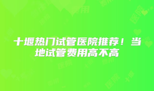 十堰热门试管医院推荐！当地试管费用高不高