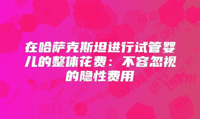 在哈萨克斯坦进行试管婴儿的整体花费:不容忽视的隐性费用