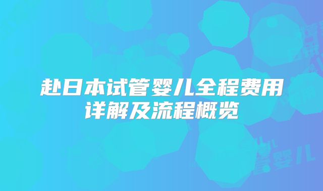 赴日本试管婴儿全程费用详解及流程概览