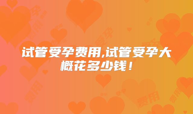 试管受孕费用,试管受孕大概花多少钱!