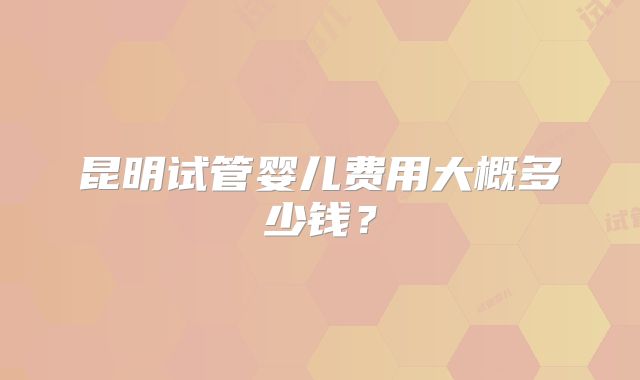昆明试管婴儿费用大概多少钱？