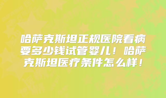 哈萨克斯坦正规医院看病要多少钱试管婴儿！哈萨克斯坦医疗条件怎么样！