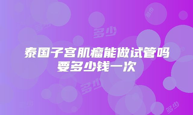 泰国子宫肌瘤能做试管吗要多少钱一次