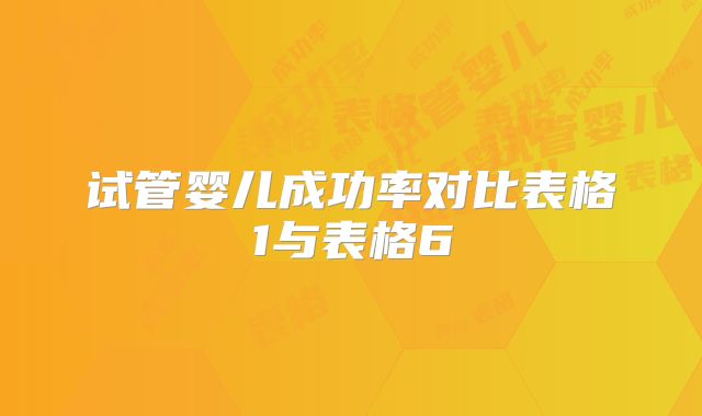 试管婴儿成功率对比表格1与表格6