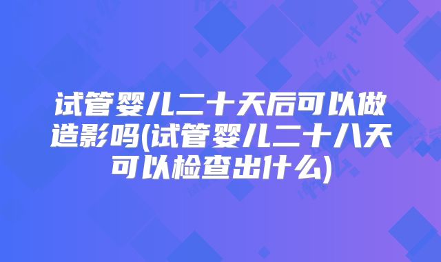 试管婴儿二十天后可以做造影吗(试管婴儿二十八天可以检查出什么)