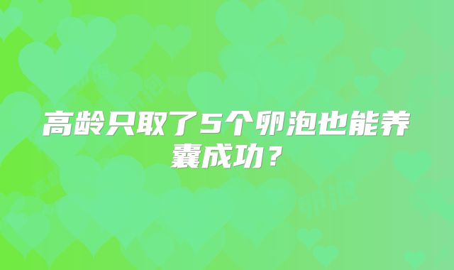 高龄只取了5个卵泡也能养囊成功?