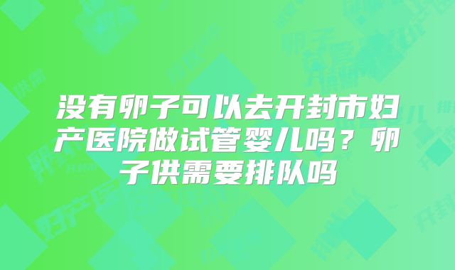 没有卵子可以去开封市妇产医院做试管婴儿吗?卵子供需要排队吗