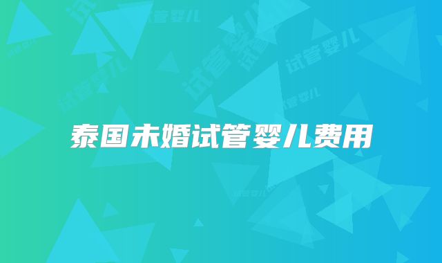 泰国未婚试管婴儿费用