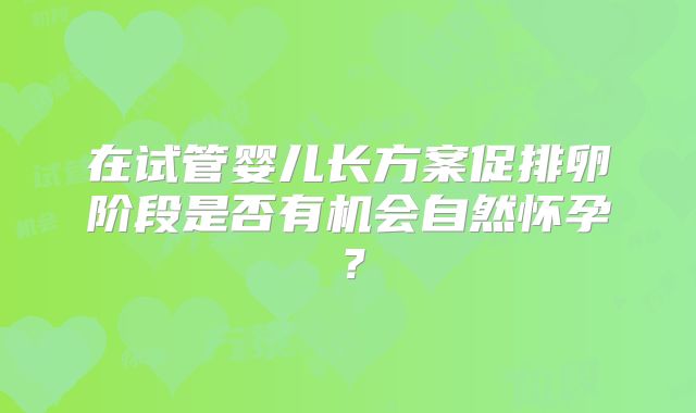 在试管婴儿长方案促排卵阶段是否有机会自然怀孕？