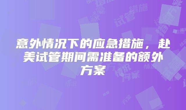 意外情况下的应急措施，赴美试管期间需准备的额外方案