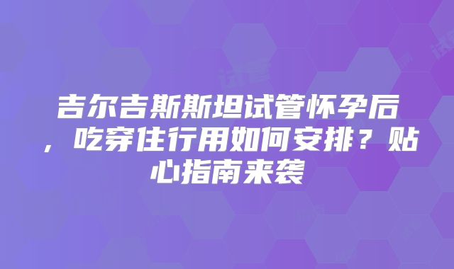 吉尔吉斯斯坦试管怀孕后，吃穿住行用如何安排？贴心指南来袭