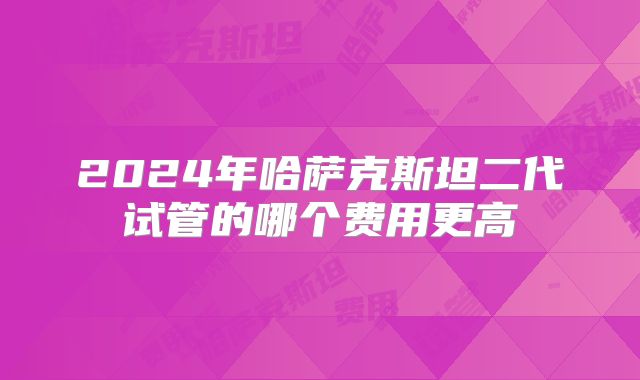 2024年哈萨克斯坦二代试管的哪个费用更高