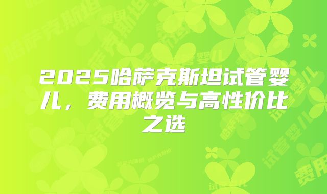 2025哈萨克斯坦试管婴儿，费用概览与高性价比之选