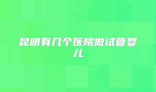 昆明有几个医院做试管婴儿