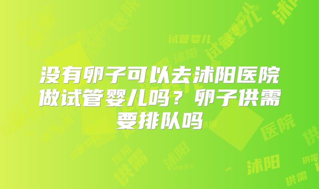 没有卵子可以去沭阳医院做试管婴儿吗？卵子供需要排队吗
