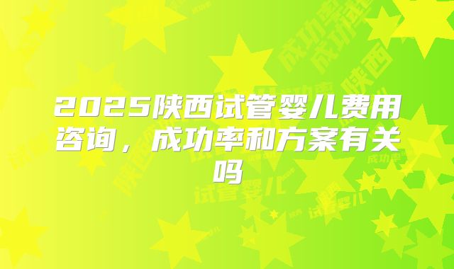 2025陕西试管婴儿费用咨询，成功率和方案有关吗