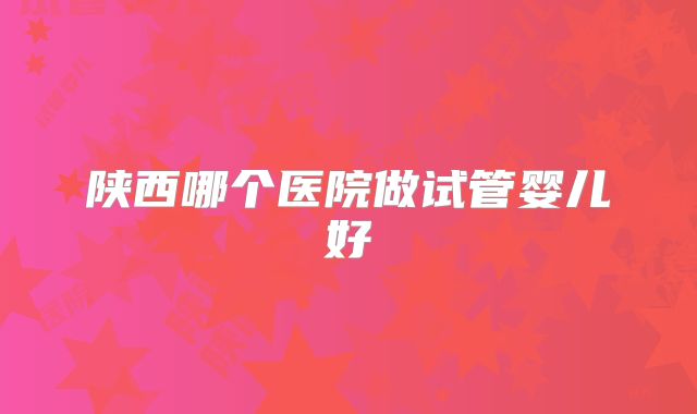 陕西哪个医院做试管婴儿好
