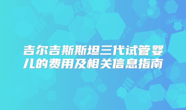 吉尔吉斯斯坦三代试管婴儿的费用及相关信息指南