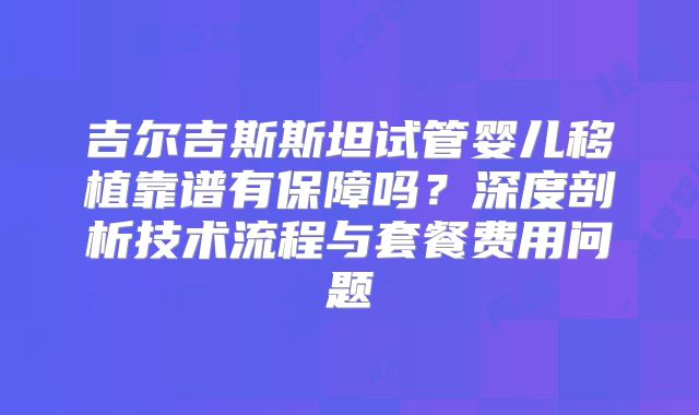 吉尔吉斯斯坦试管婴儿移植靠谱有保障吗?深度剖析技术流程与套餐费用问题