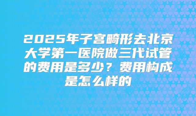 2025年子宫畸形去北京大学第一医院做三代试管的费用是多少?费用构成是怎么样的