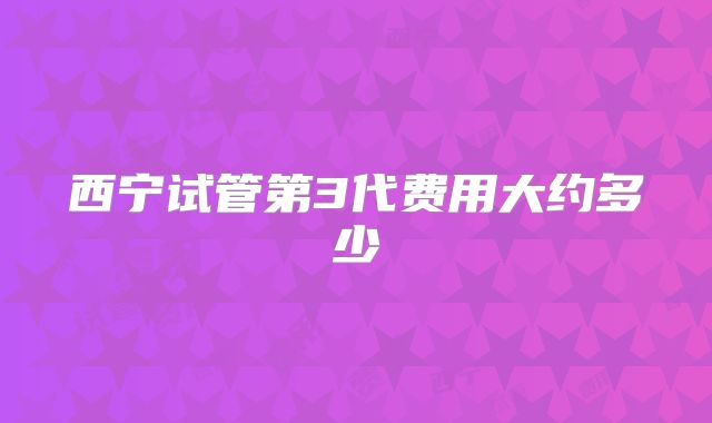 西宁试管第3代费用大约多少